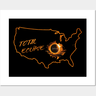 Total Eclipse 2024 United State Posters and Art